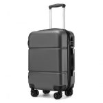 KSK2485 – Kono 20 Inch Premium ABS Cabin Carry-On Suitcase with Secure Combination Lock for Effortless Travel – Grey and black