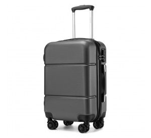 KSK2485 - Kono 20 Inch Premium ABS Cabin Carry-On Suitcase with Secure Combination Lock for Effortless Travel - Grey and black