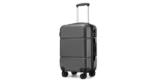 KSK2485 – Kono 20 Inch Premium ABS Cabin Carry-On Suitcase with Secure Combination Lock for Effortless Travel – Grey and black