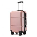 KSK2485 – Kono 20 Inch Premium ABS Cabin Carry-On Suitcase with Secure Combination Lock for Effortless Travel – Nude and Black