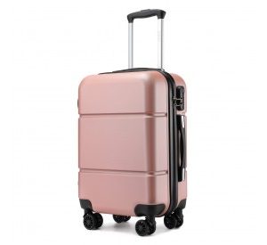 KSK2485 - Kono 20 Inch Premium ABS Cabin Carry-On Suitcase with Secure Combination Lock for Effortless Travel - Nude and Black