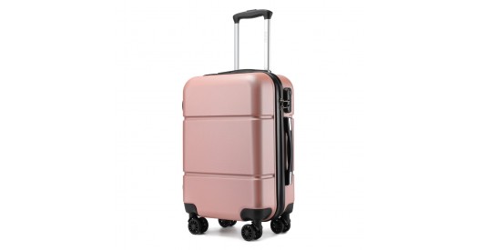 KSK2485 – Kono 20 Inch Premium ABS Cabin Carry-On Suitcase with Secure Combination Lock for Effortless Travel – Nude and Black