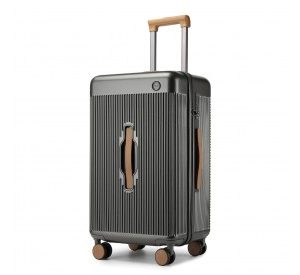 KSK2488 - Kono 24 Inch Premium Hard Shell Check-In Suitcase Durable ABS and PC with TSA Lock and Multi-Handle Design for Effortless Travel - Grey And Brown