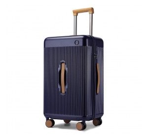 KSK2488 - Kono 24 Inch Premium Hard Shell Check-In Suitcase Durable ABS and PC with TSA Lock and Multi-Handle Design for Effortless Travel - Navy And Brown