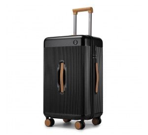 KSK2488 - Kono 24 Inch Premium Hard Shell Check-In Suitcase Durable ABS and PC with TSA Lock and Multi-Handle Design for Effortless Travel - Black And Brown