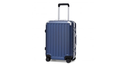 KSS2481 - Supercase Durable 20 Inch PC Hardshell Aluminum Frame Suitcase With TSA Lock - Navy