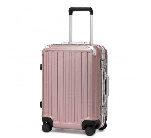 KSS2481 - Supercase Durable 20 Inch PC Hardshell Aluminum Frame Suitcase With TSA Lock - Nude