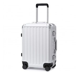 KSS2481 - Supercase Durable 20 Inch PC Hardshell Aluminum Frame Suitcase With TSA Lock - White