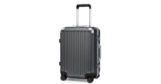 KSS2481 - Supercase Durable 20 Inch PC Hardshell Aluminum Frame Suitcase With TSA Lock - Black