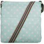 L1104D2 – Miss Lulu Canvas Square Bag Polka Dot Light Blue