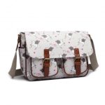 L1107 UN – Miss Lulu Matte Oilcloth Unicorn Satchel – Grey