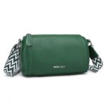 L2309 – Miss Lulu Lightweight Wide Strap Genuine Leather Crossbody Bag – Green