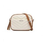 LA2119 – Miss LuLu Lightweight Quilted Leather Cross body Bag – Beige And Brown