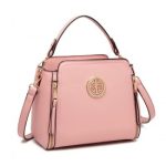 LB2126 – Miss Lulu Leather Look Practical Crossbody Bag – Pink
