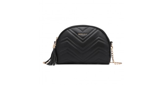 LB2236 - Miss Lulu Trendy Tassel Crossbody Bag - Black