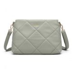 LB2237 – Miss Lulu PU Leather Rhombus Shoulder Bag – Green