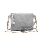 LB2247 – Miss Lulu Small PU Leather Soft Crossbody Bag – Grey