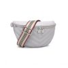 LB2307 – Miss Lulu Wide Strap Bum Bag Lightweight Adjustable Waist Bag – Grey