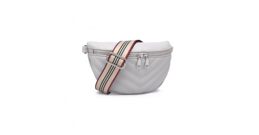 LB2307 – Miss Lulu Wide Strap Bum Bag Lightweight Adjustable Waist Bag – Grey