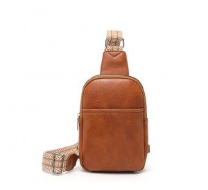 LB2356 - Miss Lulu Convertible PU Leather Multi-Wear Chest Bag - Brown