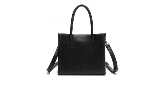 LB2367 - Miss Lulu Stylish PU Leather Handbag With Multi-Compartment Design - Black