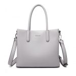 LB2367 – Miss Lulu Stylish PU Leather Handbag With Multi-Compartment Design – Grey