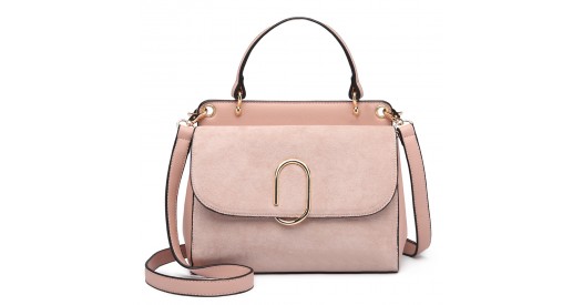 LB6871-MISS LULU STYLISH LADIES LEATHER HANDBAG SHOULDER BAG PINK