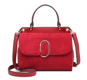 LB6871-MISS LULU STYLISH LADIES LEATHER HANDBAG SHOULDER BAG RED