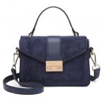 LB6872 – Miss Lulu Matte PU Leather Midi Handbag Cross Body Bag – Navy