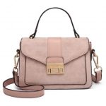 LB6872 – Miss Lulu Matte PU Leather Midi Handbag Cross Body Bag – Pink