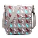 LC1644CT – Miss Lulu Regular Matte Oilcloth Square Bag Cat Grey