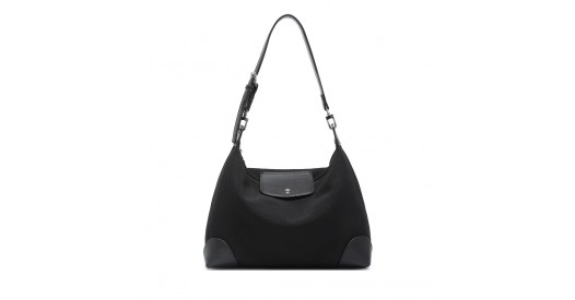 LD2364 - Miss Lulu Lightweight Chic Mesh Casual Shoulder Bag With Protective PU Accents - Black