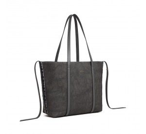LG1922 - MISS LULU LEATHER LOOK TWO WAY TOTE SHOULDER BAG - GREY
