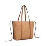 LG1922 – MISS LULU LEATHER LOOK TWO WAY TOTE SHOULDER BAG – KHAKI