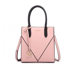 LG2255 - Miss Lulu Rectangular Soft Leather Cross Body Bag - Pink