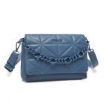 LG2318 – Miss Lulu Chic Quilted Shoulder Bag With Chain Strap – Blue