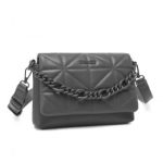 LG2318 – Miss Lulu Chic Quilted Shoulder Bag With Chain Strap – Grey