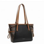 LG2322 – Miss Lulu Elegant Tote Bag With Monogram Pattern – Black And Brown