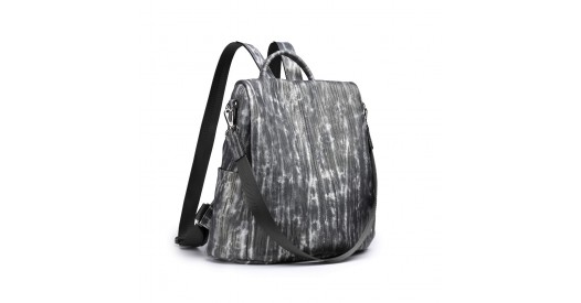 LG2333 - Miss Lulu Versatile Anti-Theft PU Leather Convertible Bag And Backpack - Black