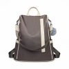 LG6917 – Miss Lulu Two Way Anti-theft Backpack with Pom Pom Pendant – Grey