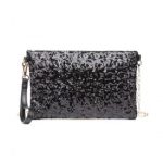 LH1765 – Miss Lulu Sequins Clutch Evening Bag – Black