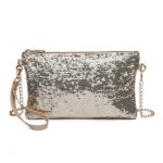 LH1765 – Miss Lulu Sequins Clutch Evening Bag Light – Gold
