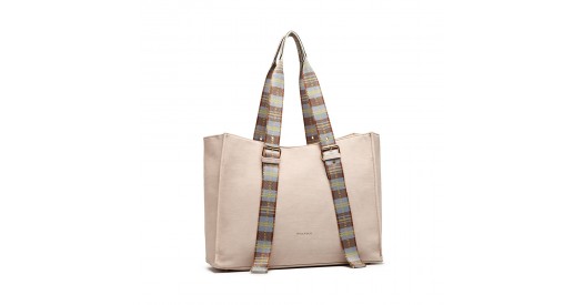 LH1924 - MISS LULU PLAID TARTAN STRAP SHOULDER BAG - PINK