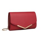 LH2064 – Miss Lulu Vegan Envelope Clutch Bag – Red