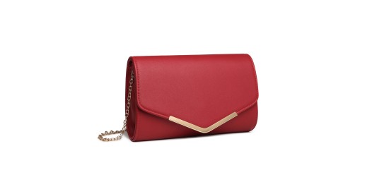 LH2064 – Miss Lulu Vegan Envelope Clutch Bag – Red
