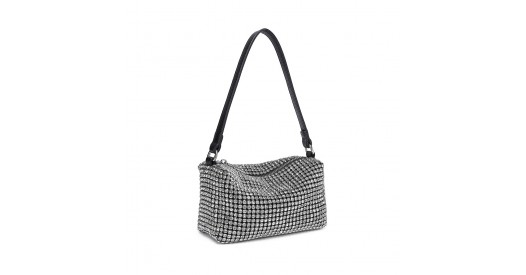 LH2407 - Miss Lulu Luxurious Rhinestone Crystal Evening Handbag - Silver
