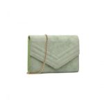 LP1963 – MISS LULU CHEVRON ENVELOPE CLUTCH BAG – GREEN