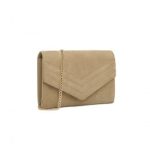 LP1963 – MISS LULU CHEVRON ENVELOPE CLUTCH BAG – LIGHT BROWN