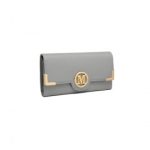 LP2022 – Miss Lulu Leather Look Classic Long Purse – Grey