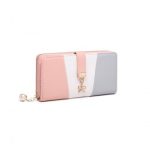 LP2030 – Miss Lulu Tri Colour Women’s Leather Look Purse – Grey